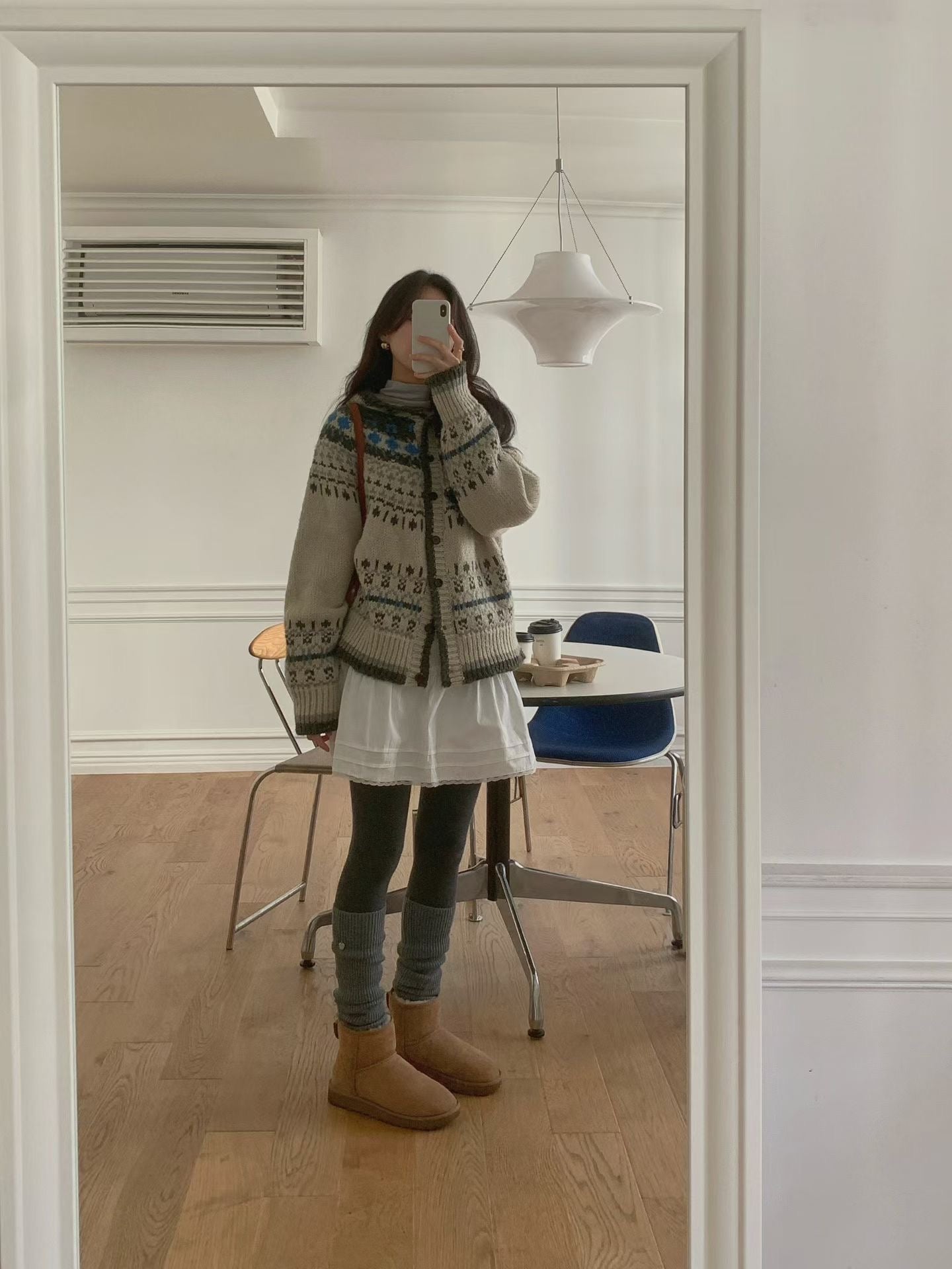 (BF NEW IN) Nordic Pattern Cardigan with Hood