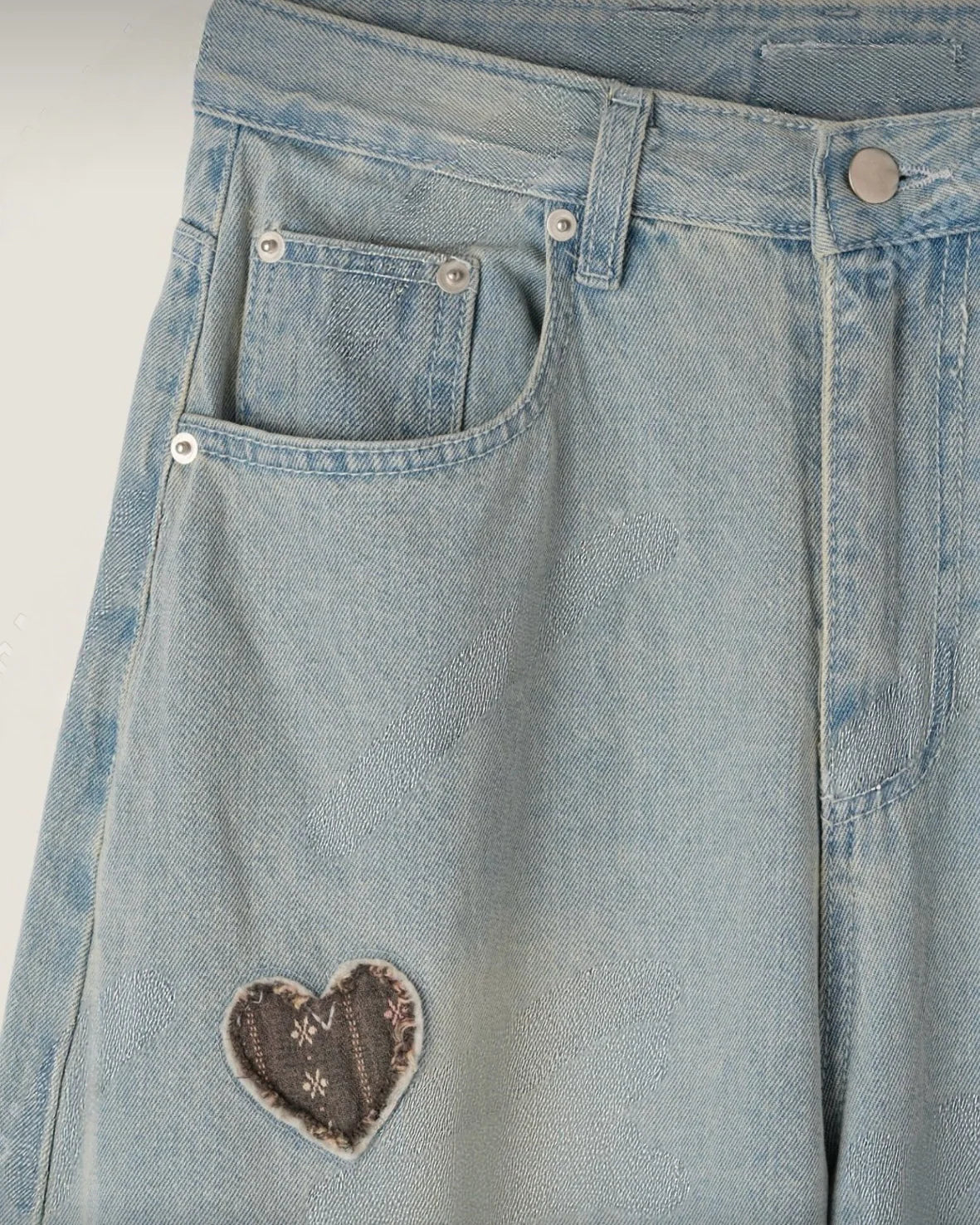 26FW Sweetheart Patchwork Balloon Jeans