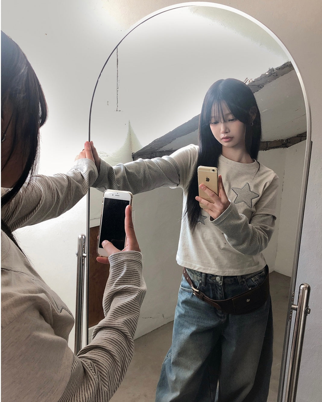 Nightstar layered long sleeve tee