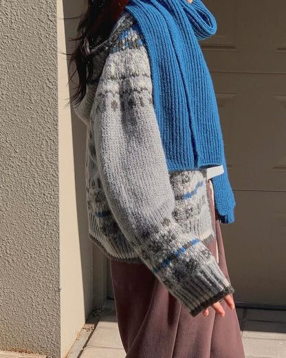 (BF NEW IN) Nordic Pattern Cardigan with Hood