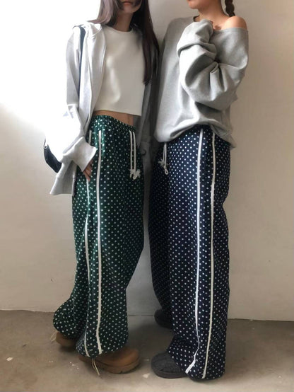 (DEC NEW) Polka dot double-sided brushed training pants