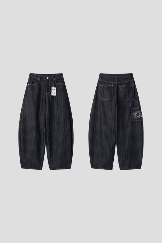 (Preorder) Sun Pattern Non-faded Balloon Wide Pants