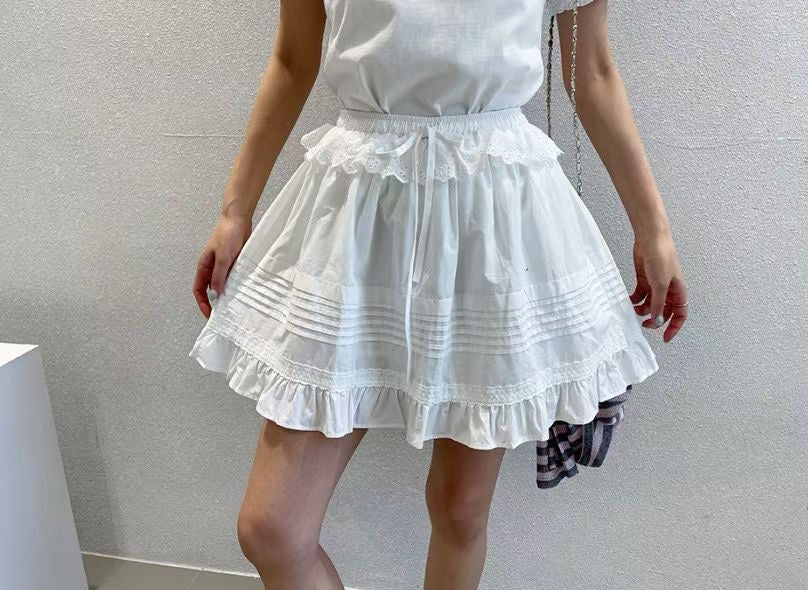High End Coquette Ruffle Layered Floral Skirt