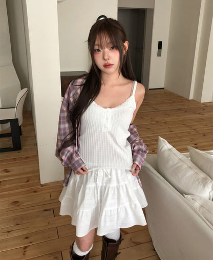 (Popular!!) Spring Sleeveless Lace Basic Tank Top