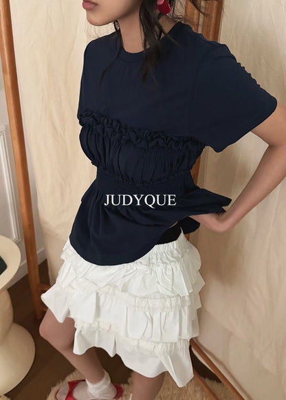 High End Smocked Waist Ruffle Blouse (3 Colours)