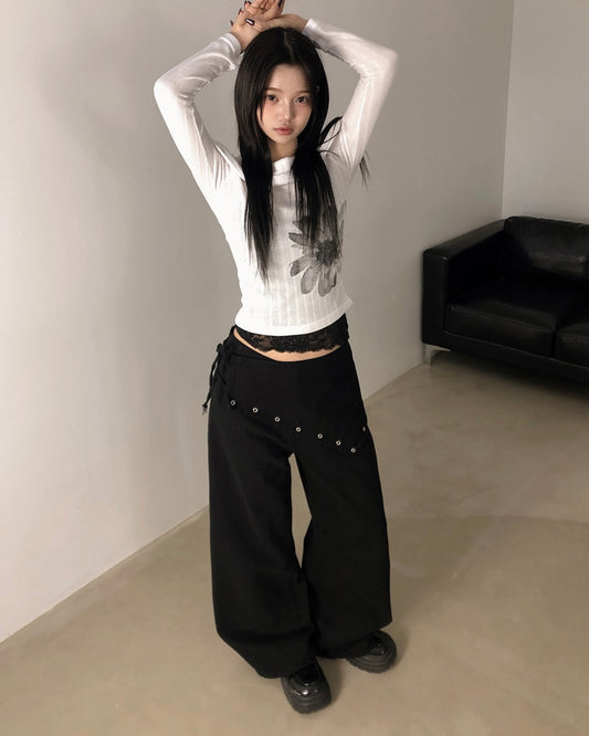 Wide Straight Scarf Pants