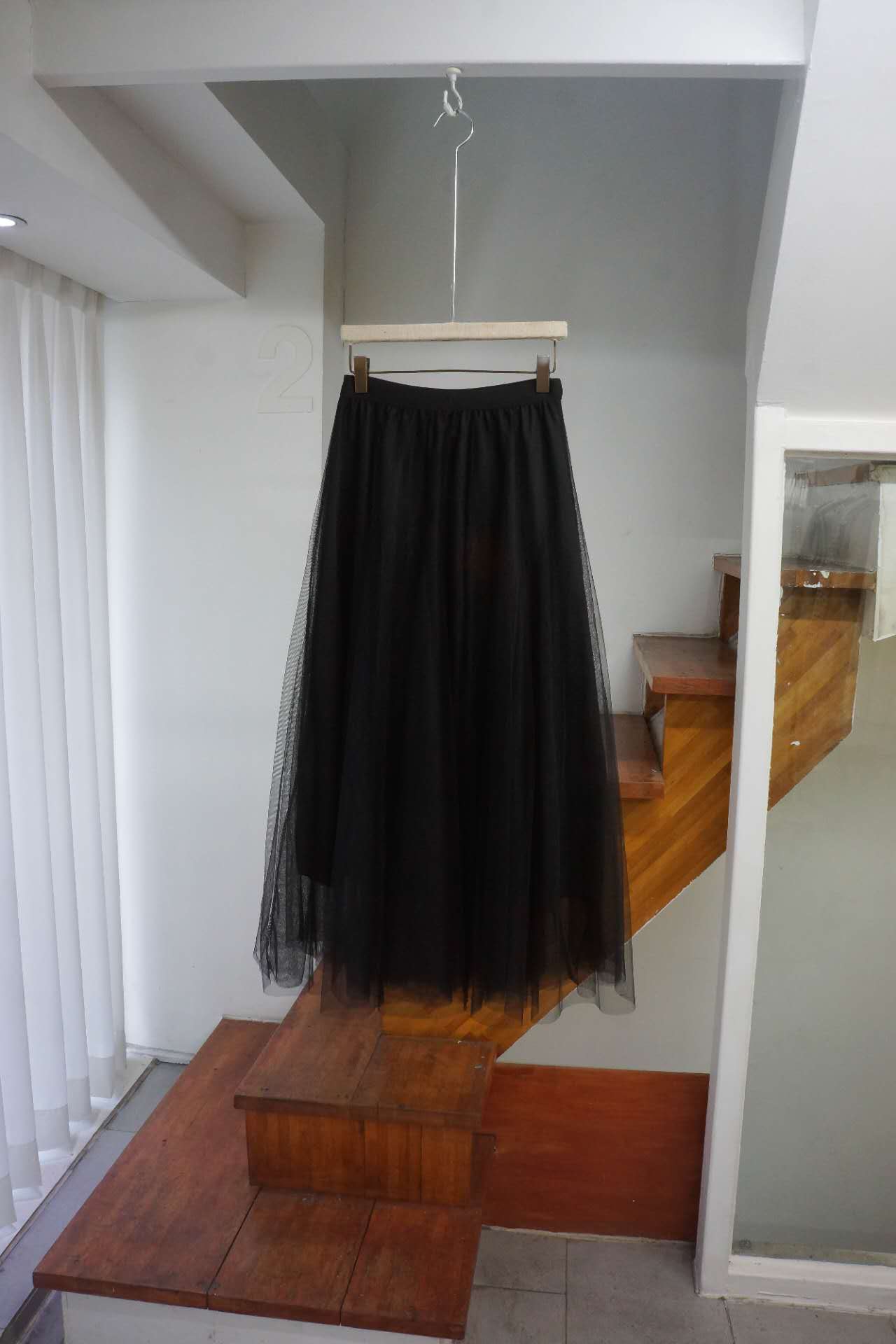 Two-piece chiffon skirt  (Grey/Black)