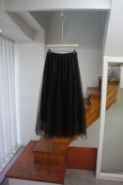 Two-piece chiffon skirt  (Grey/Black)