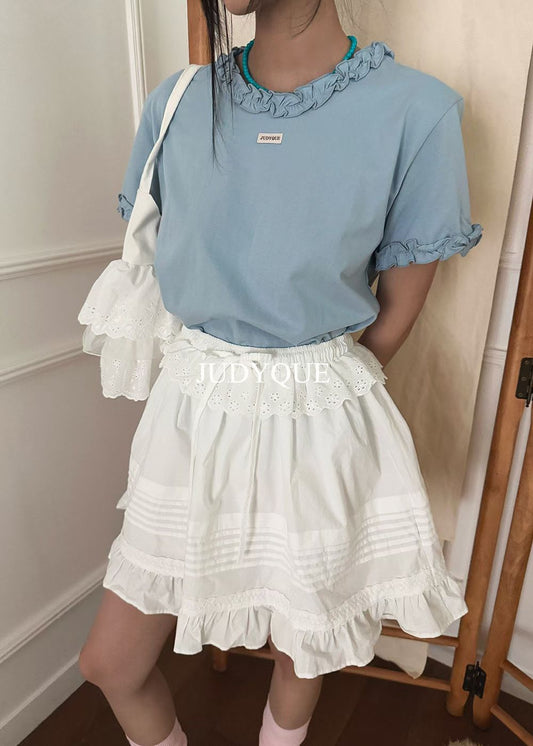 High End Coquette Ruffle Layered Floral Skirt