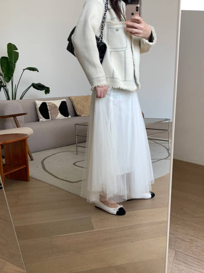 Two-piece chiffon skirt  (Grey/Black)