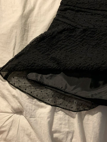 Spring Chiffon Dot Double-Tiered Mini Skirt