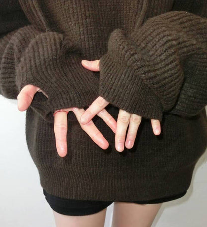 （DEC NEW) Hand Warmer Winter Honeycomb Knit Hoodie