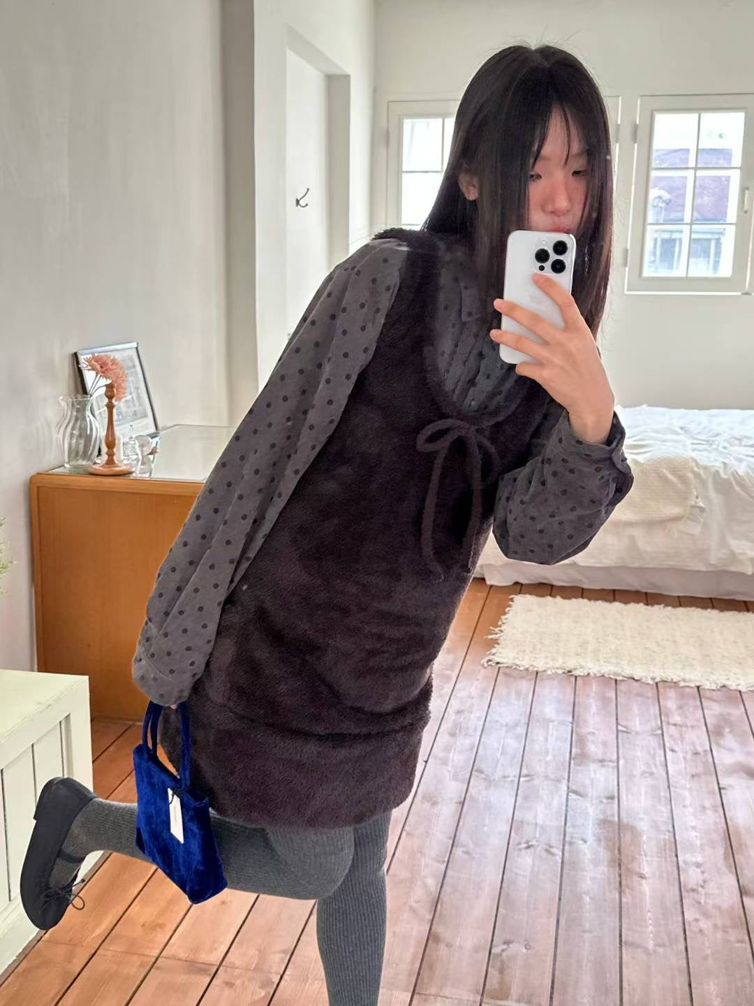 (DEC NEW) Teddy Bear Mini Dress/ Layering for Winter