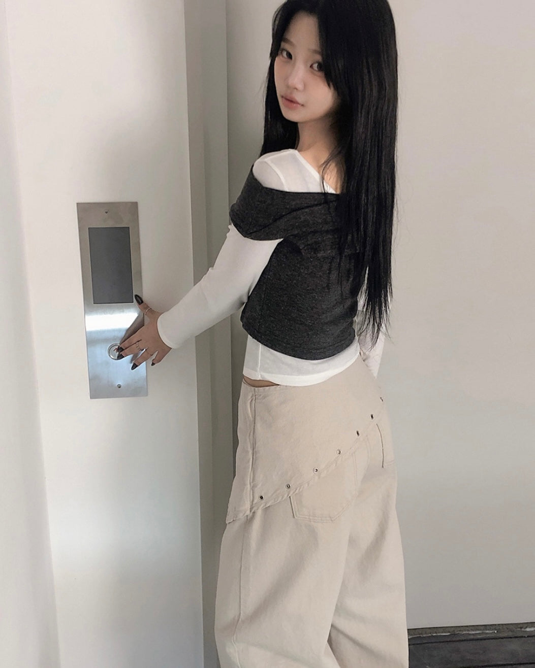 Wide Straight Scarf Pants