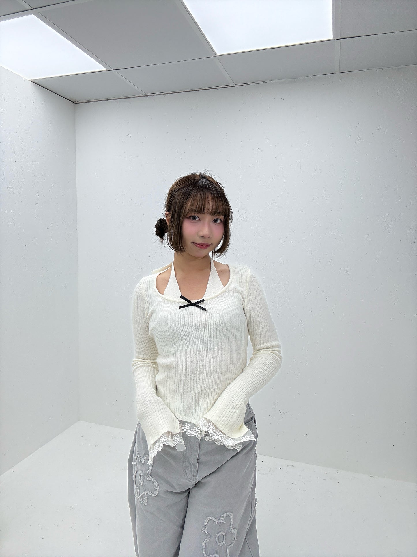(Preorder) Halter Ribbon Lace Knit