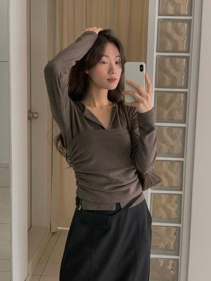 (Preorder) Winter Pretop Layering Cardigan Set