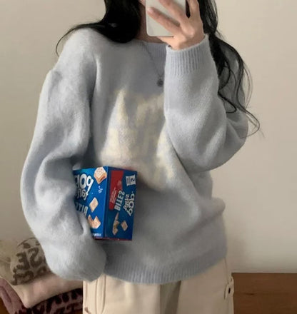 (BF NEW IN) Cream brush knit loose fit Chase Knit