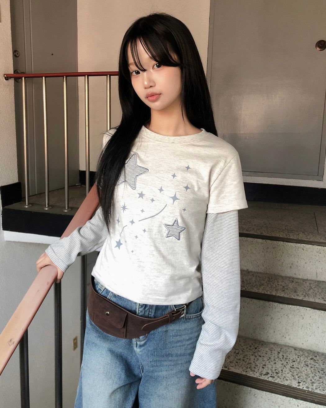 Nightstar layered long sleeve tee