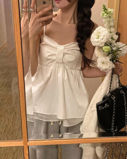 Super Cute!! Ribbon Chest Design Cami Top