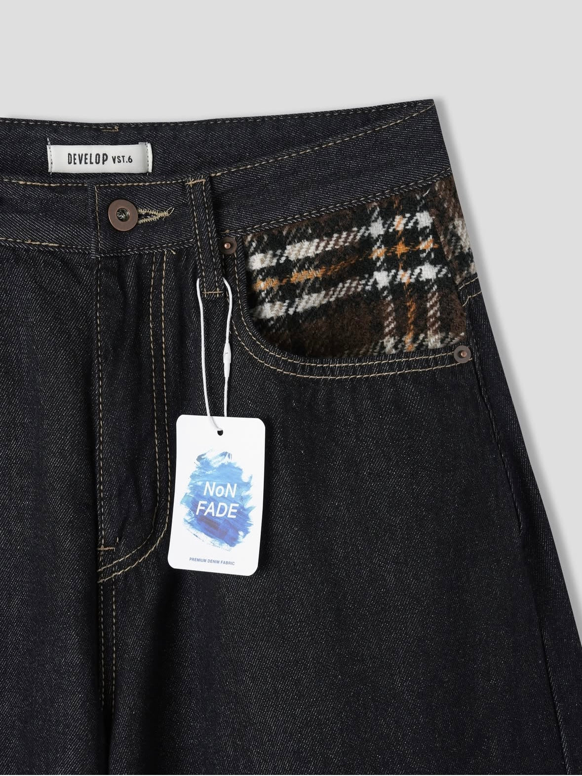 (DEC NEW) Winter Denim Check Wool Balloon Pants