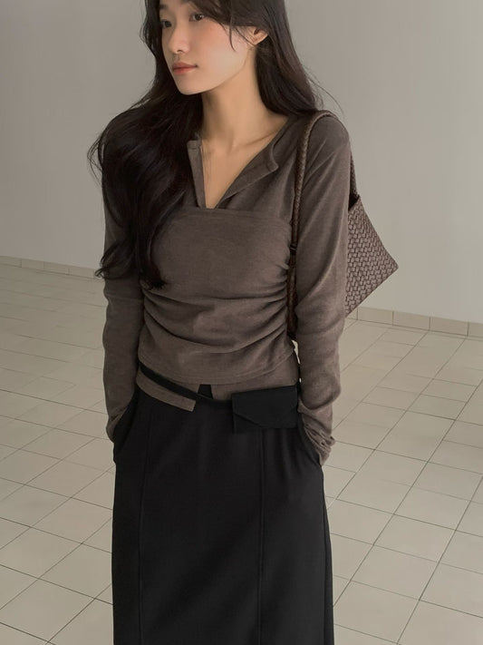 (Preorder) Winter Pretop Layering Cardigan Set