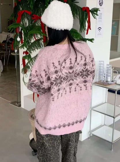 (Preorder) Unisex Winter Snowflake Brush Knitwear