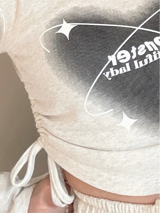 Ribbon Wrinkle Heart T-shirt