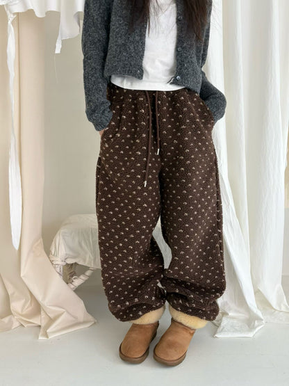 (DEC NEW) Heart Dumble Fur Pants