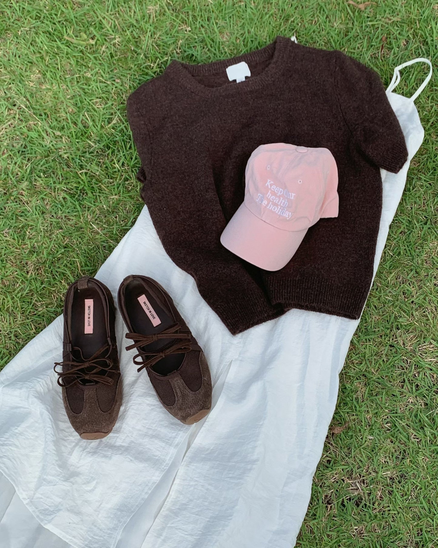 Ribbon Mood Sneakers (Brown)