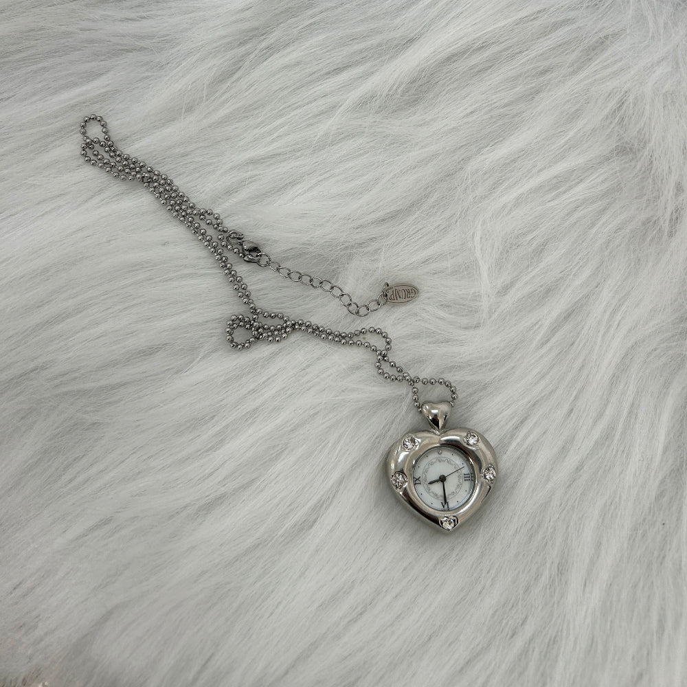 [Grumpy Stuff] Twinkle Heart Clock Long Necklace