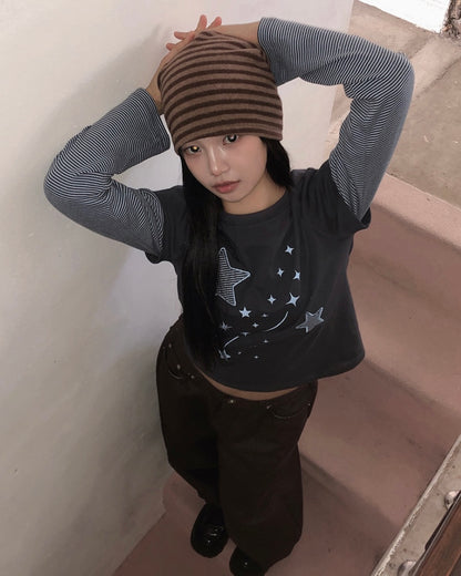 Nightstar layered long sleeve tee