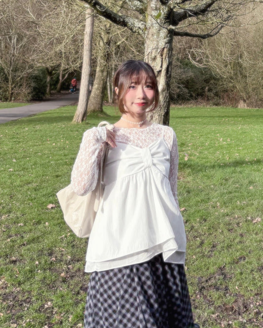 Super Cute!! Ribbon Chest Design Cami Top