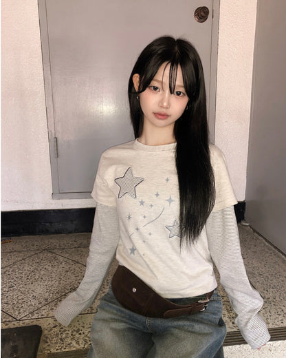 Nightstar layered long sleeve tee