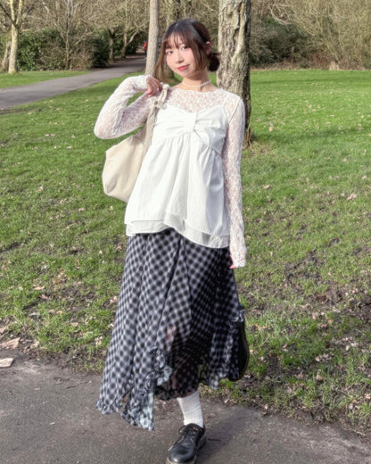 Super Cute!! Ribbon Chest Design Cami Top