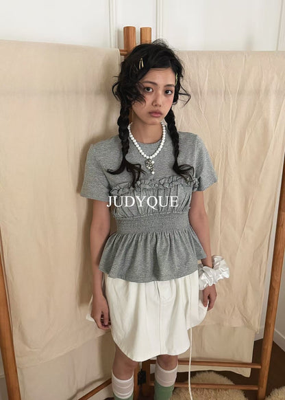 High End Smocked Waist Ruffle Blouse (3 Colours)