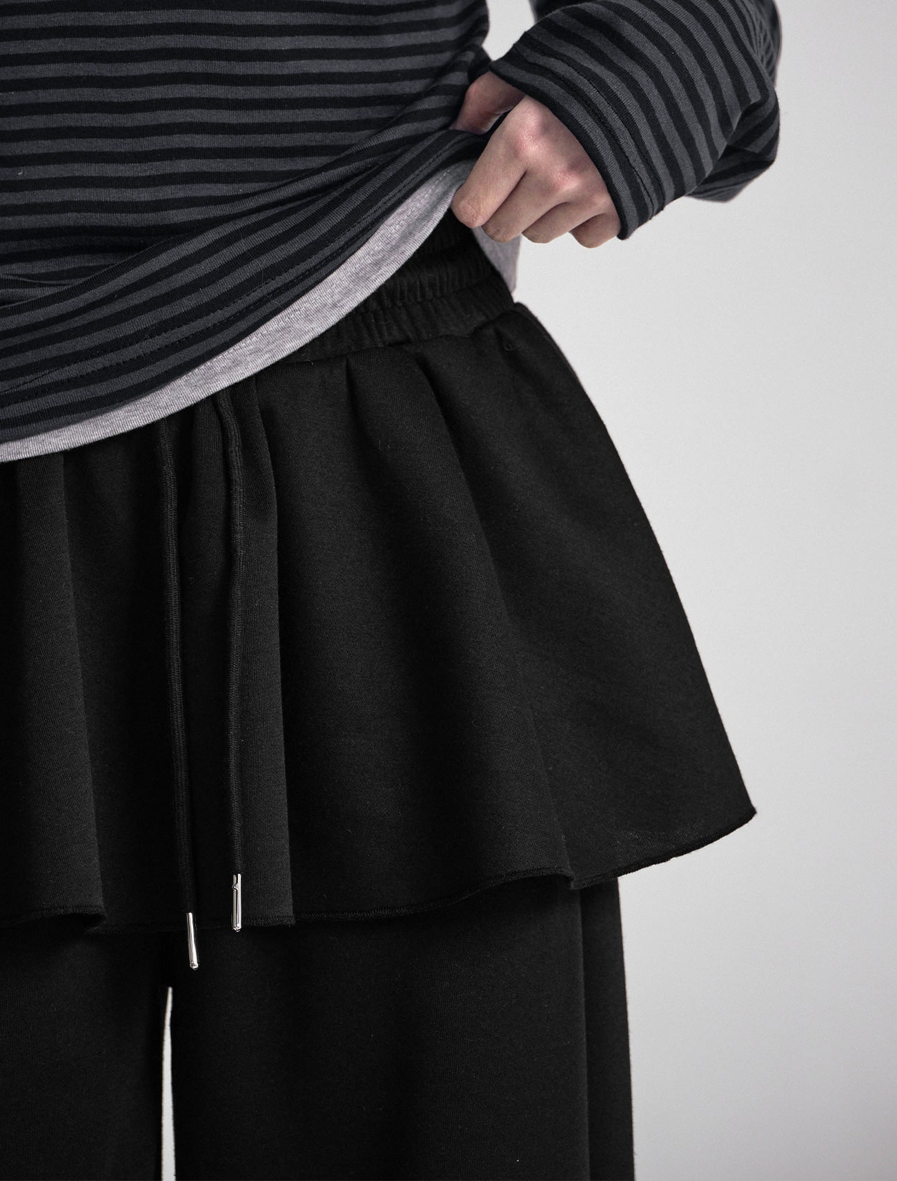 [LOOXP MADE] Flare banding layered skirt skirt pants