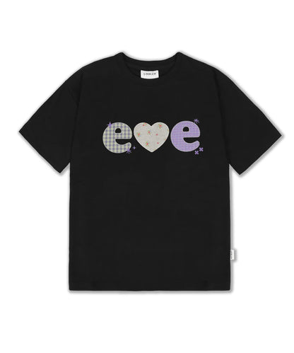 [Ambler] Check Flower Graphic Short Sleeve T-shirt (Oversized/Crop/3 Colours)