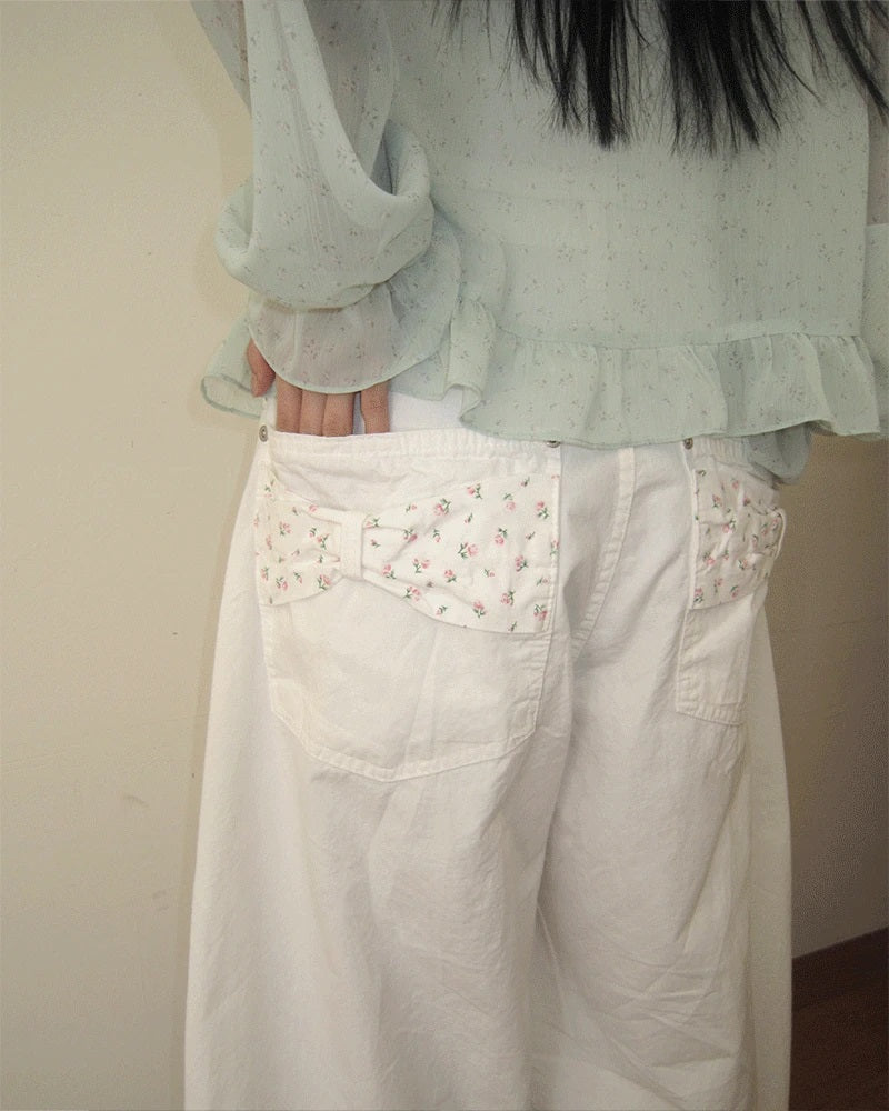 Floral Pants Pick! Soft Floral Bow Pocket Balloon Pants (3 Colours)