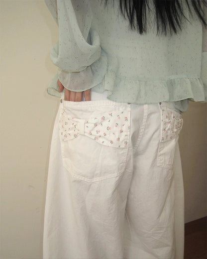 Floral Pants Pick! Soft Floral Bow Pocket Balloon Pants (3 Colours)