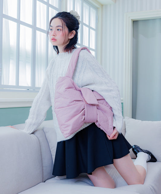 [Lime Like] Large Dewy Ribbon Bag Pink