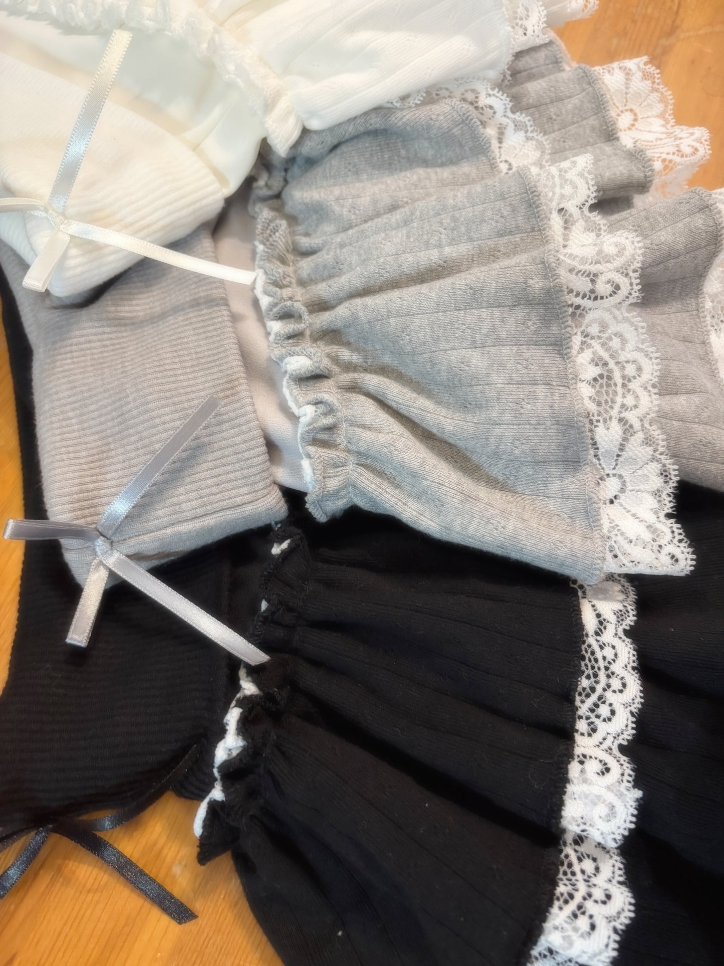 Premium Lace Layered Ruffle Mini Skirt with Bow details
