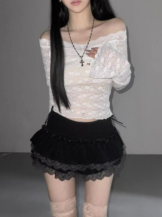 (BF NEW IN) Flare Lace Long Sleeve T-shirt