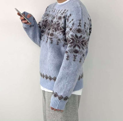 (Preorder) Unisex Winter Snowflake Brush Knitwear