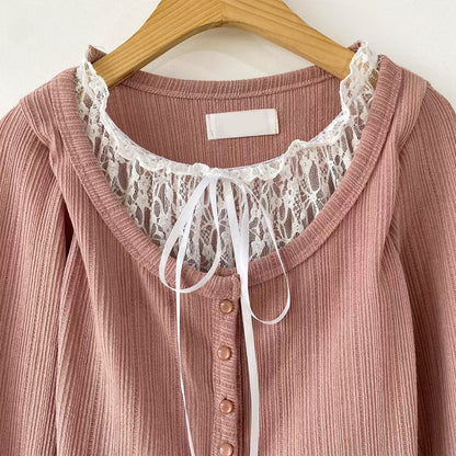 (Preorder) Lily Lace Knit Cardigan