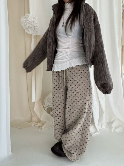 (DEC NEW) Heart Dumble Fur Pants