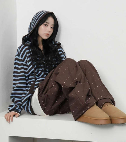 (BF NEW IN) Hooded zip-up with stripe pattern jacket