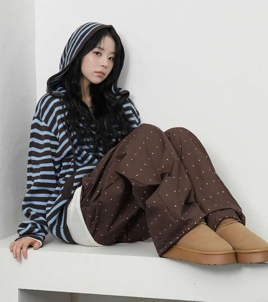 (BF NEW IN) Hooded zip-up with stripe pattern jacket