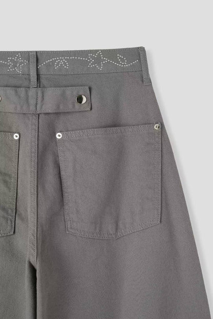 (Preorder) Silver star chain balloon pants