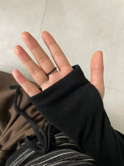 Striped Fake Two Piece Long Sleeve Tie Tee