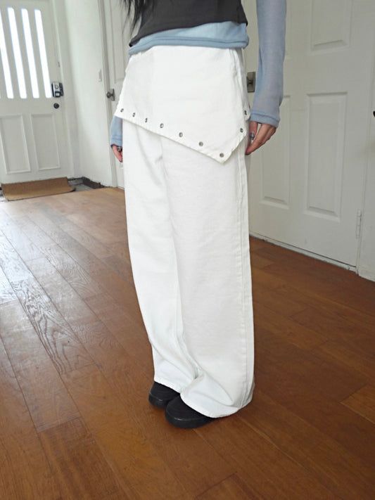 Wide Straight Scarf Pants